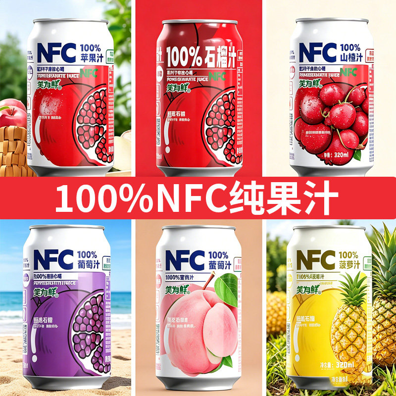 100%NFC苹果葡萄石榴汁纯果汁火锅烧烤0无添加冰爽夏季饮料礼盒装