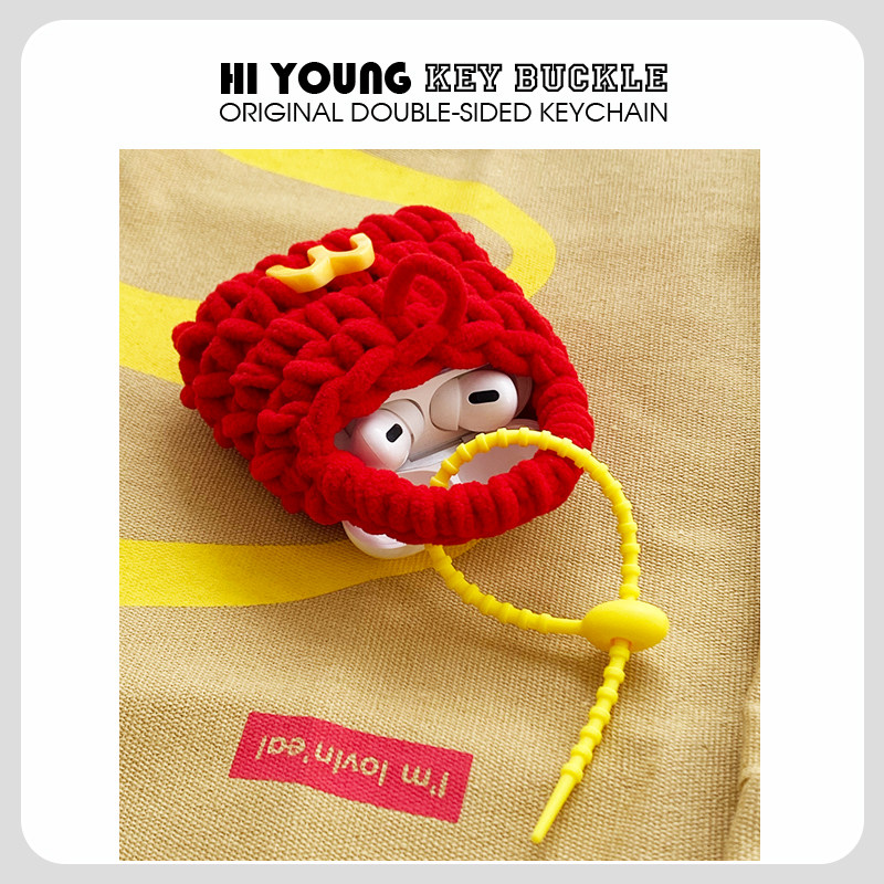 「麦麦耳机包」HiYOUNG可爱毛绒蓝牙耳机保护套适用苹果airpods3小米华为vivo爱国者通用情侣挂件包配饰百搭