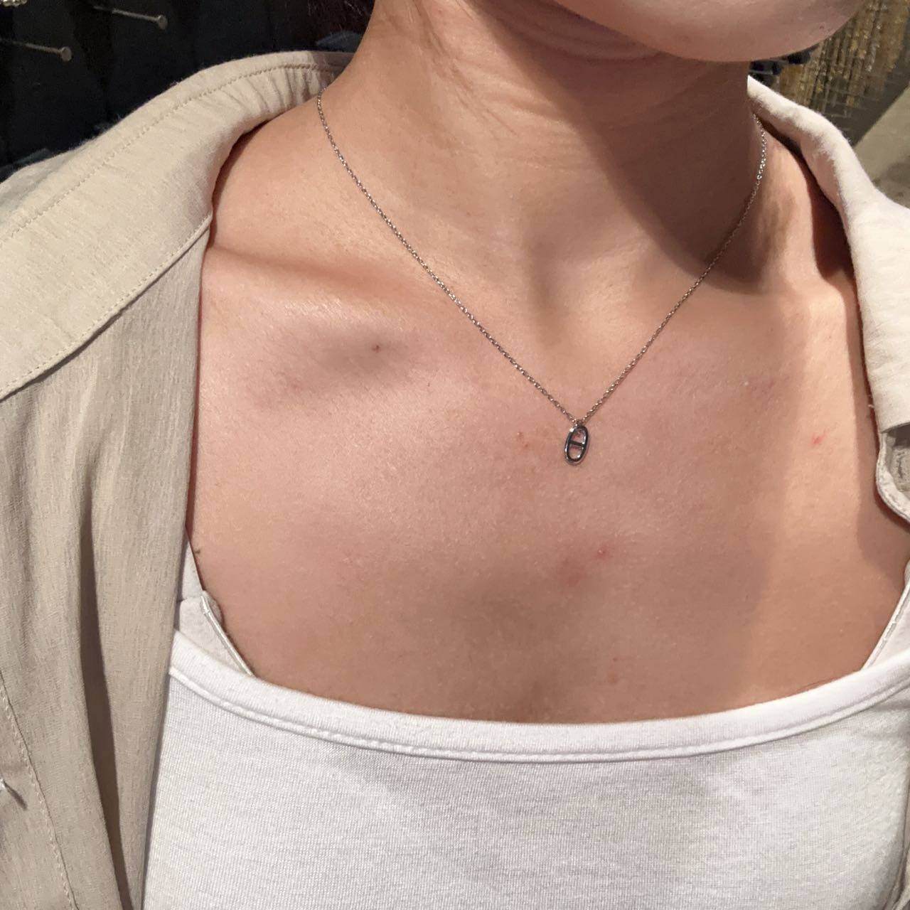 0818韩国东大门代购nyunyu猪鼻子吊坠个性简约百搭锁骨链细项链