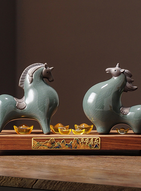 新中式唐马摆件乔迁开业礼物高档