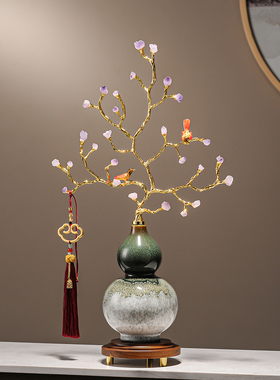 紫气东来发财树葫芦摆件