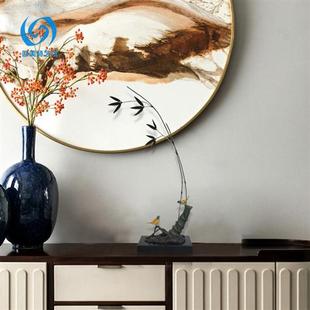 现代新中式 饰品摆件 禅意石头竹子摆酒店大堂设样板房间创意玄关装