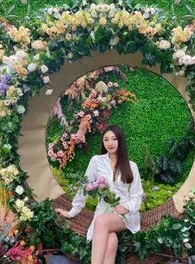 户外景区休闲网红打卡设计点装饰拍照摆件道具鸟巢藤编椅秋千巨型