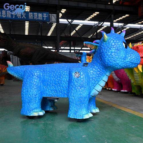 儿童恐龙仿真电动亲子车公园互动发光骑行童车