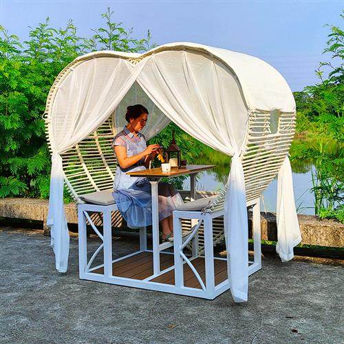 爱心躺床天空之城花园城堡户外打卡落地款景观椅网红鸟巢椅