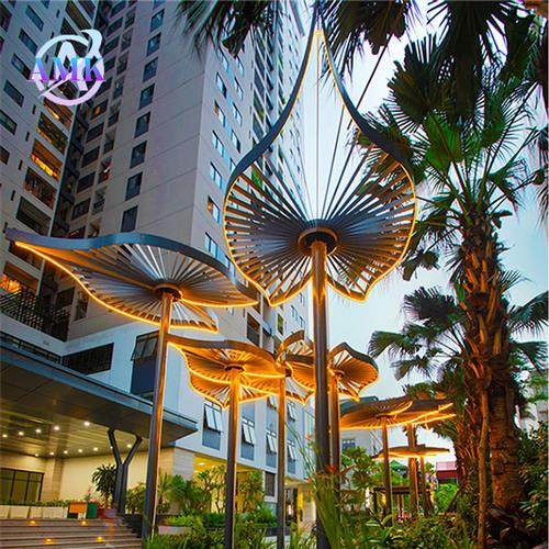 伞形造型公园小区花园大型不锈钢艺术廊架雕塑户外不锈钢廊架厂家