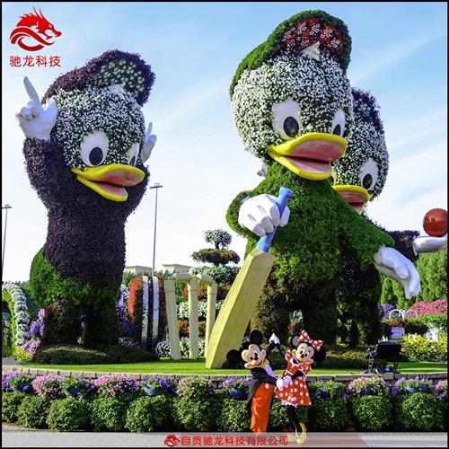 绿雕制作厂家仿真动物草雕定制陕西绿色植物景观雕塑