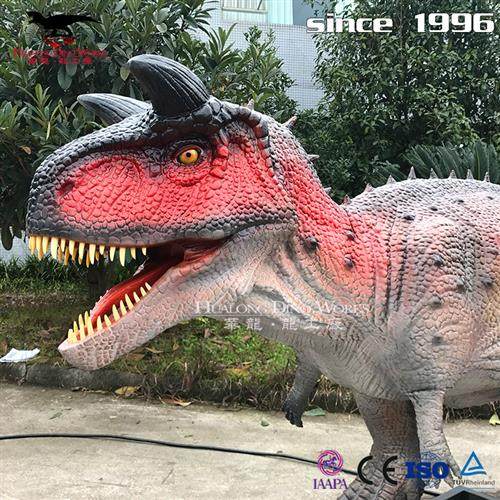 机械电动食肉牛龙模型制作厂家凶猛灵动恐龙模型摆件声光电结合.