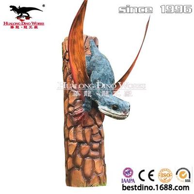 树桩上的仿真热河翼龙远古生物仿真模型制作基地厂家批量制作
