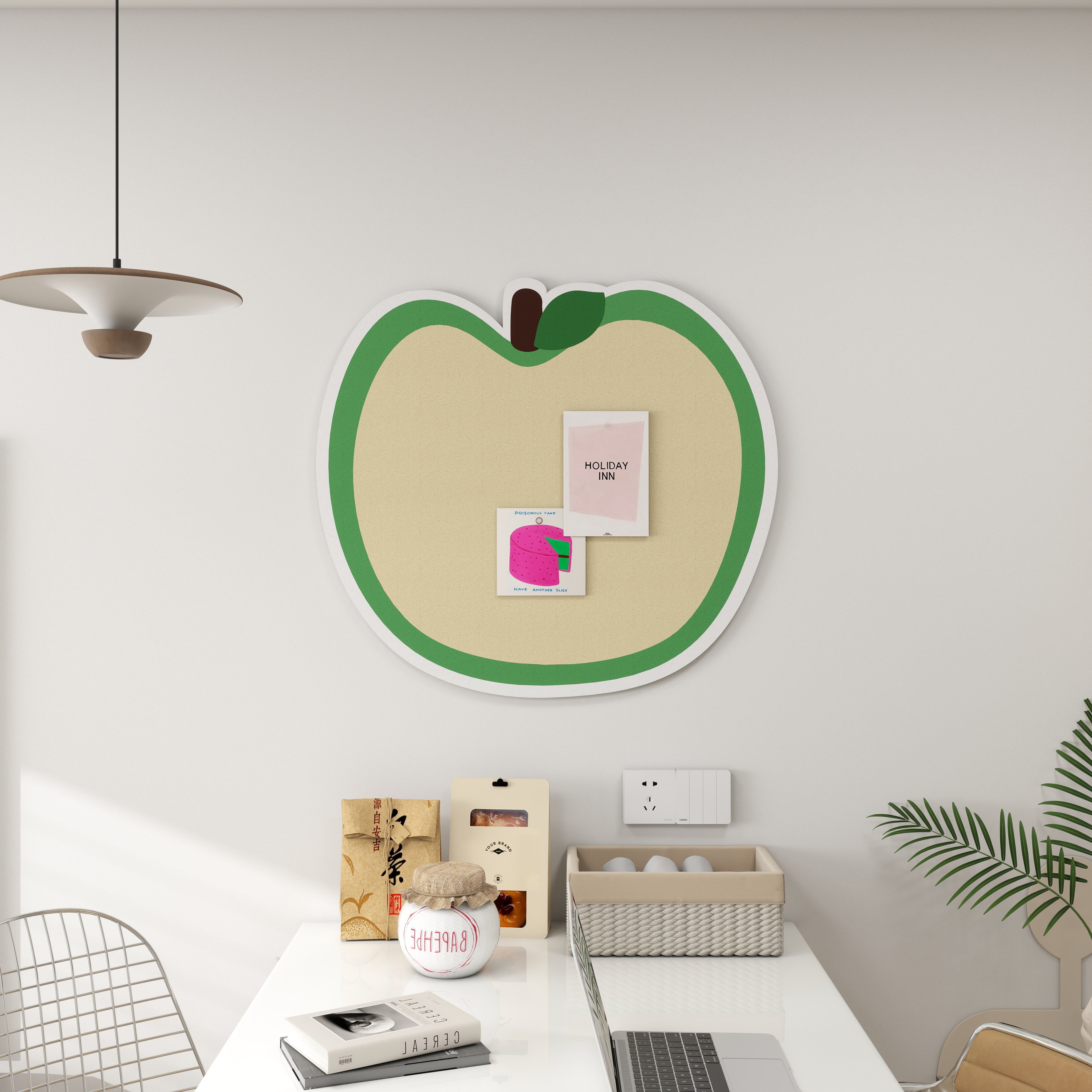 苹果墙贴毛毡板照片墙客厅餐厅墙面装饰免打孔不伤墙趣味软装墙贴