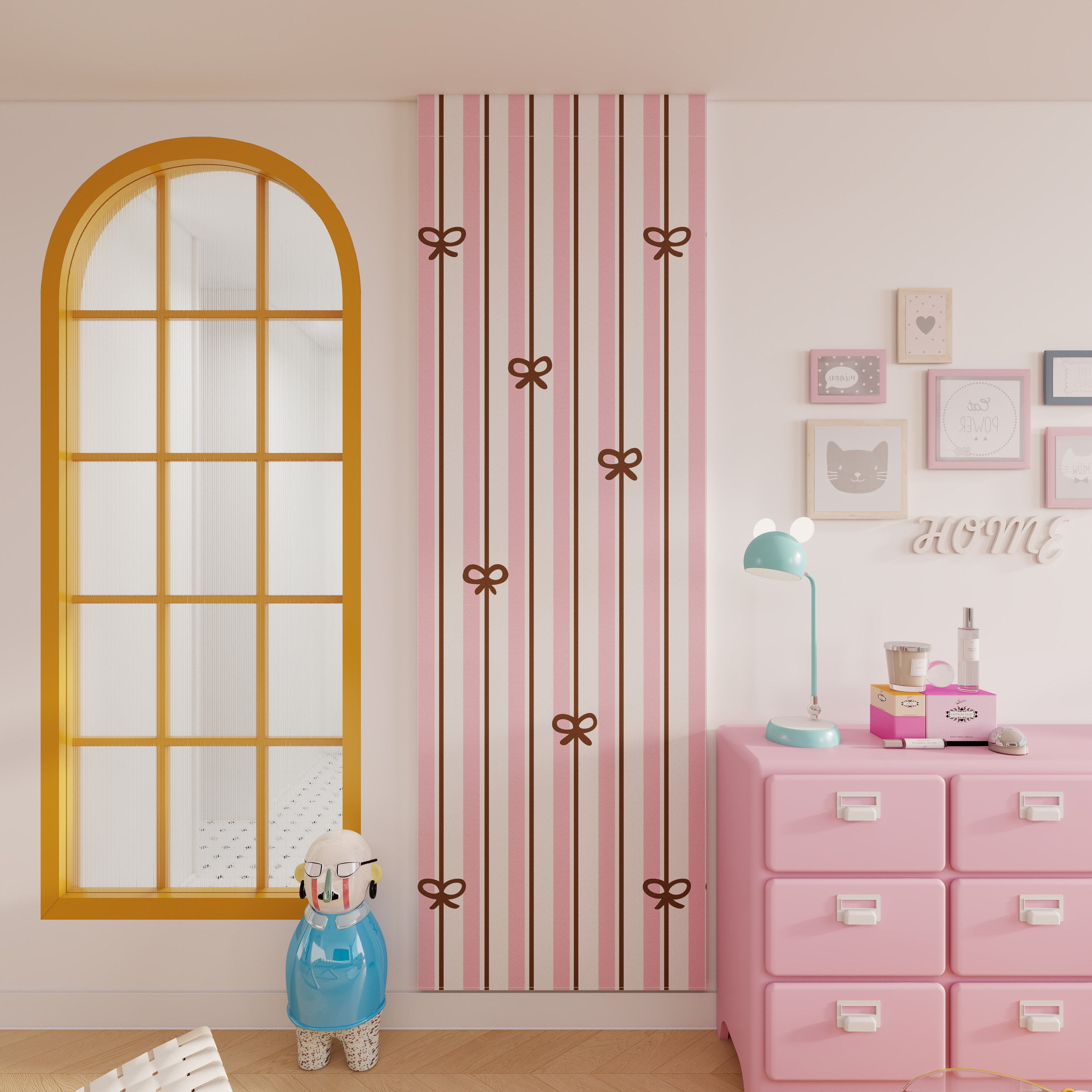 粉色少女心条纹毛毡板立体免打孔照片墙客厅背景墙装饰防撞护墙板