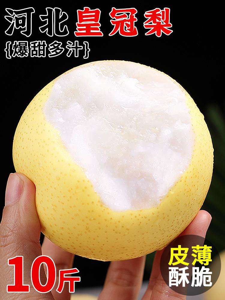 河北皇冠梨新鲜梨子10斤整箱水果当季脆甜鸭梨砀山白梨子雪梨