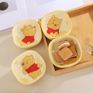 精致小碟子高级味碟釉下彩蘸料小碗小吃碟 维尼熊家用陶瓷碟新款