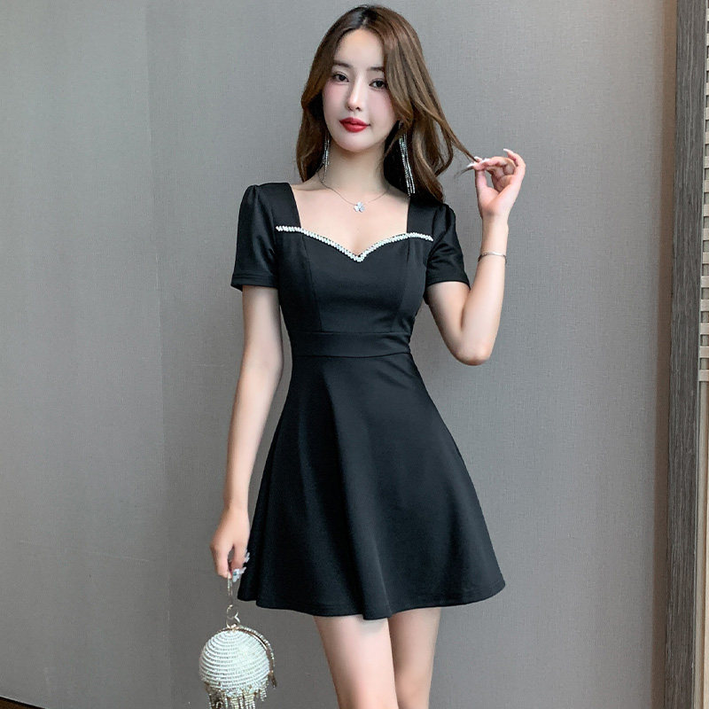 夜场女装气质短裙遮肚显瘦桑拿洗浴按摩技师服夜总会性感连衣裙女