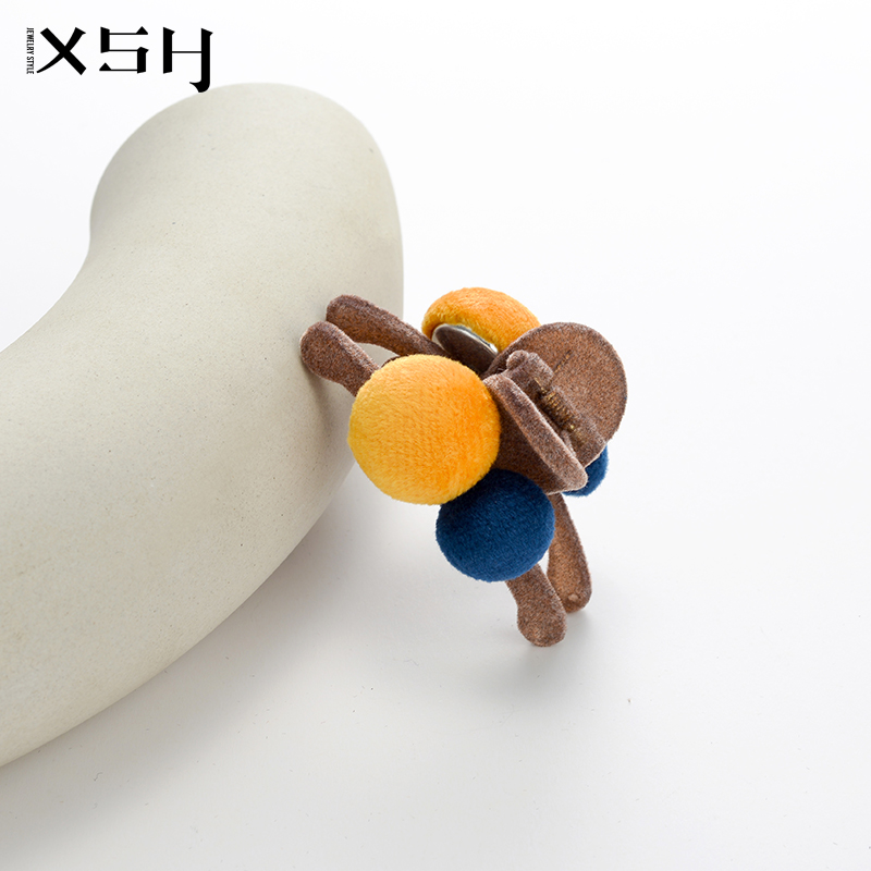 韩国毛绒球球小号抓夹可爱少女发饰额头发夹中号头顶夹子刘海发卡