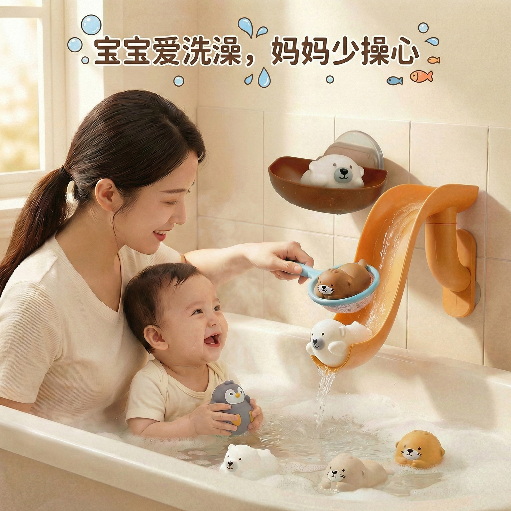 宝宝洗澡2026新款滑滑梯玩水玩具图片