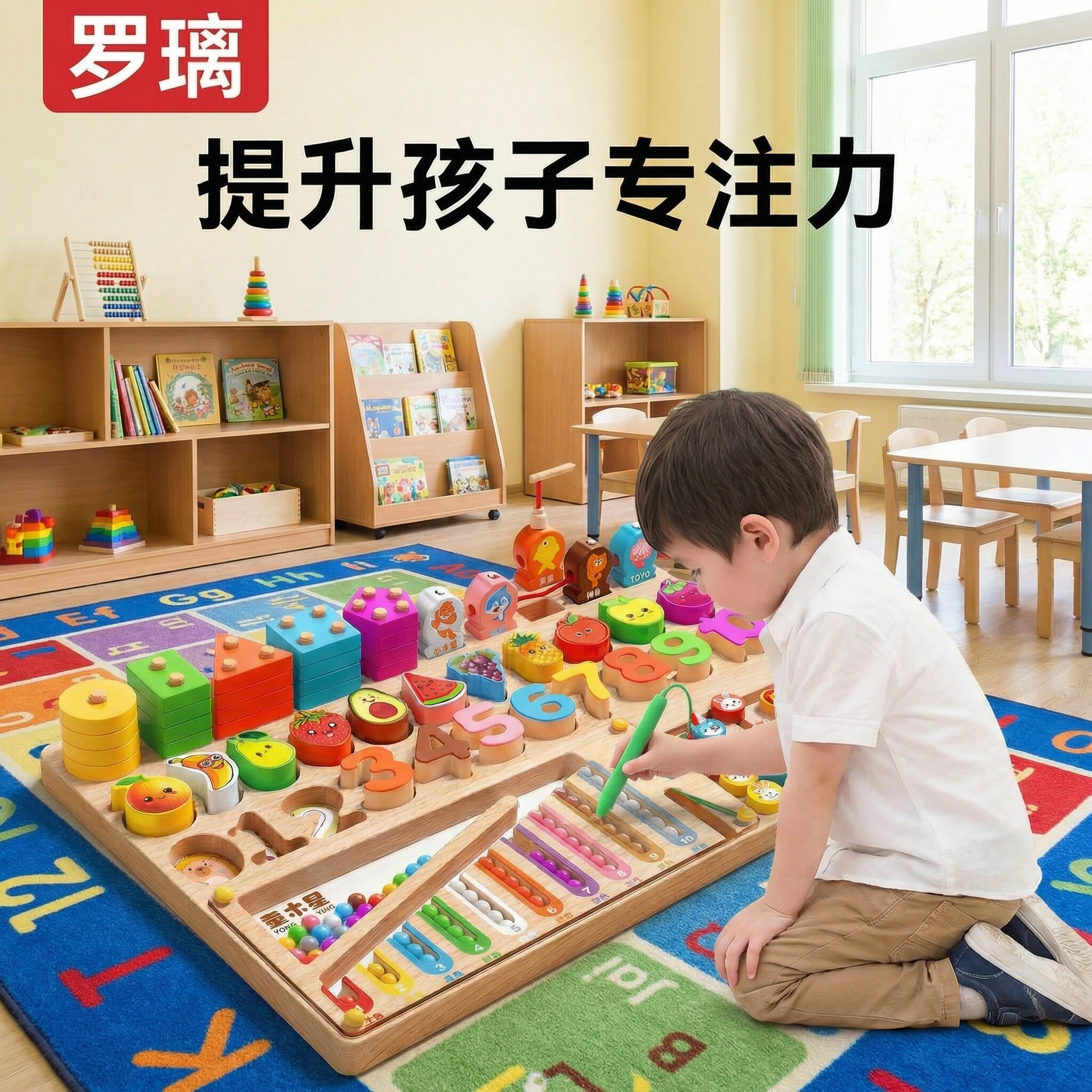 宝宝益智多功能八合一聪明板玩具