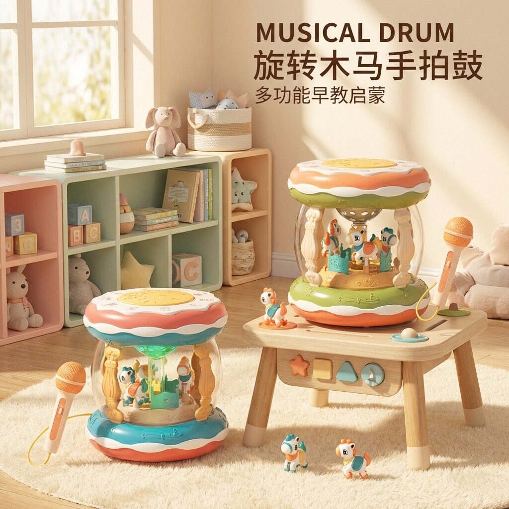 6个月上5宝宝早教益智哄娃神器音乐鼓智力开发专注力儿童玩具礼物