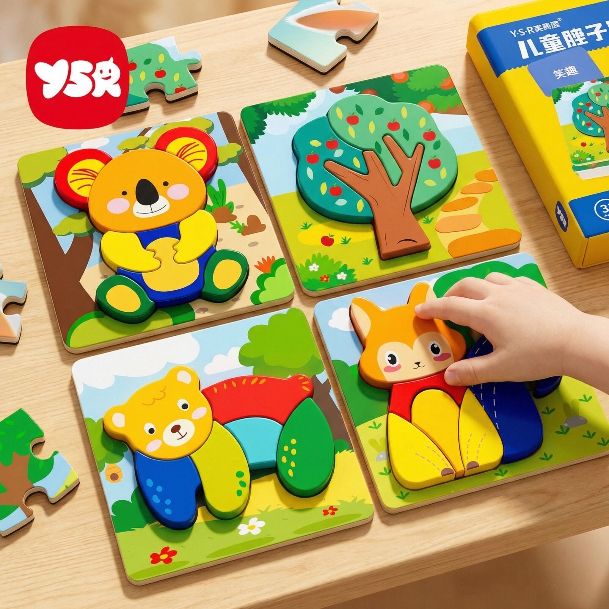 幼儿童木质磁力益智积木玩具拼图