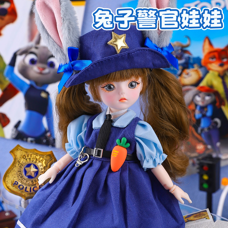 朱迪兔子警官芭娃娃玩具公主女孩3到6岁儿童8小女童生日礼物7子10