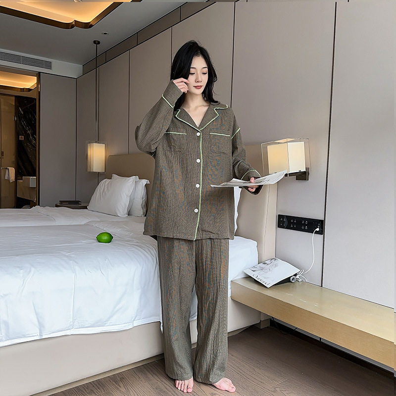 日系CherryKoko秋冬新款女士大码睡衣套装加大加肥可外穿家居服