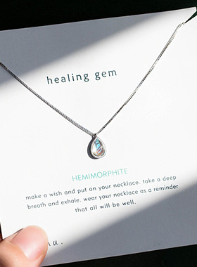 日系coss kokos925银极光渐变水滴项链小众设计感冷淡风高级感