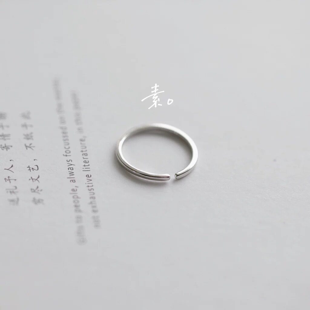 日系coss koko基础款素圈光面戒指女超小开口尾戒简约时尚个性