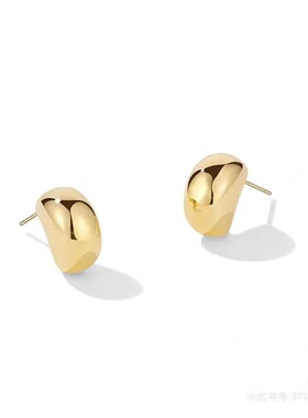 日系coss koko刘亦菲金色水滴耳钉女925银年秋冬c形耳不掉色