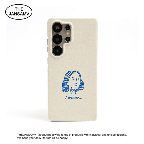 蓝线条女孩适用三星S26ultra手机壳S25/S24/S23/S22/edge半包硬壳韩国涂层菲林磁吸二合一个性创意新款