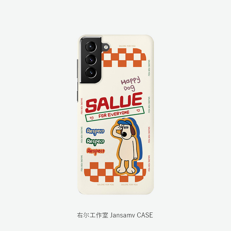 小狗手机壳适用用三星S25ultra手机壳红色s24/s23/s22note20ultra半包硬壳韩国涂层菲林个性创意新款