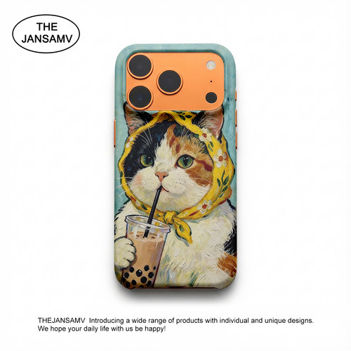 头巾奶茶猫可爱苹果17pro磁吸手机壳Iphone17air韩国菲林涂层12/13/14/15/16半包硬壳简约原创新款个性max