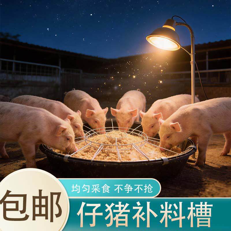 新款可固定拱不翻小猪料槽食槽仔猪补料槽家用喂猪食槽干湿两用