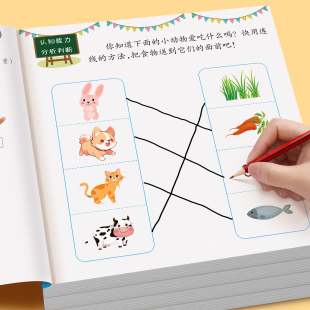 幼儿思维逻辑训练书左右脑智力开发2 6岁儿童益智早教书锻炼孩子专注力幼儿园数学启蒙大中小班练习册幼小衔接教材全套一日一练