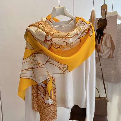 纯羊毛围巾女士高级羊绒感披肩外搭女款2025新款秋冬丝巾护颈围脖