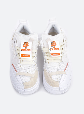 WANAB x REVIVER LAB联名奶昔白RL解构风板鞋男女小众厚底小白鞋