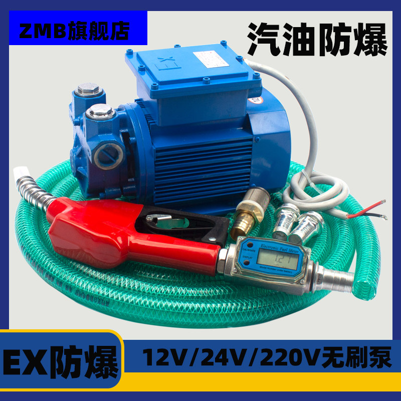 12v24v220v大流量防爆泵电瓶无刷电机甲醇抽油泵汽油柴油自吸抽油