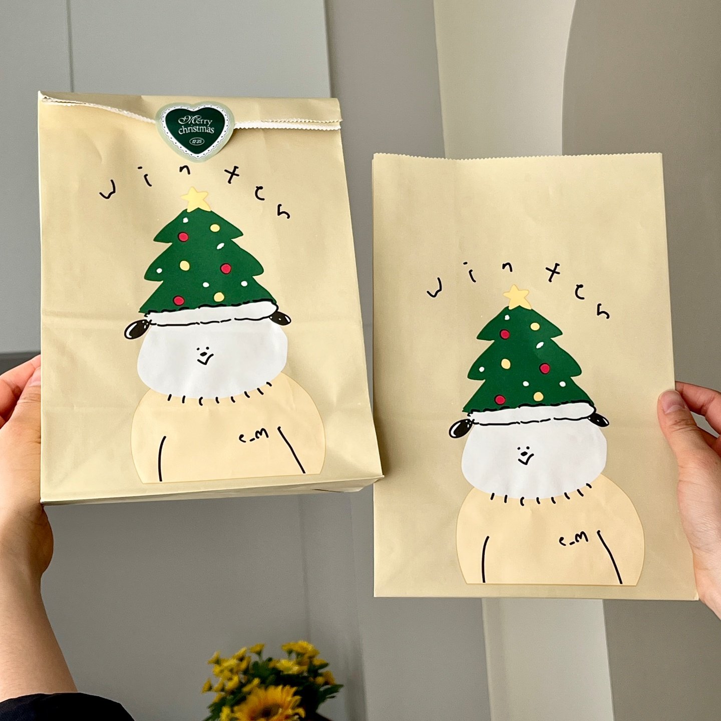 可爱圣诞树雪人包装袋