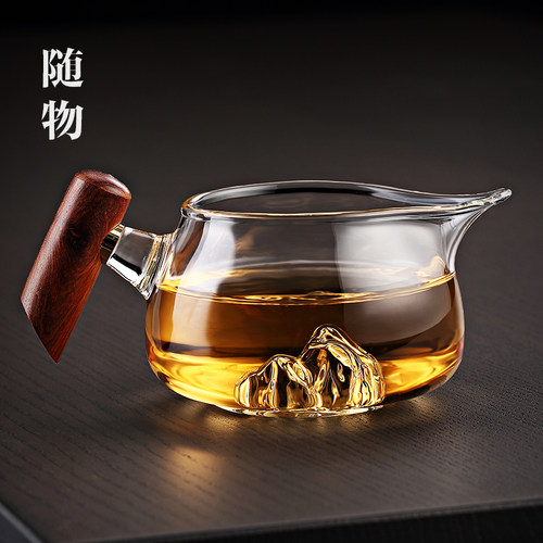 创意侧把公道杯玻璃耐高温倒茶器