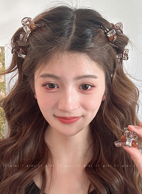 亚克力鲨鱼夹侧边夹半扎发发卡2025新款高级感公主头方钻球球抓夹