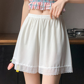 女夏季 jk裙裤 防走光可外穿打底裤 白色薄款 宽松大码 书境冰丝安全裤