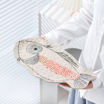 创意陶瓷刺身盘菜盘沙拉盘釉下彩