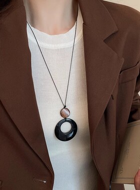 圆环吊坠简约百搭高级感毛衣