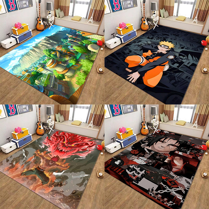 卡通地毯火影忍者可爱卧室ins儿童房床边毯动漫家用简约满铺地垫
