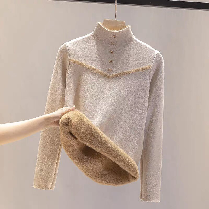一体绒毛衣女冬季2022年新款毛针织衫