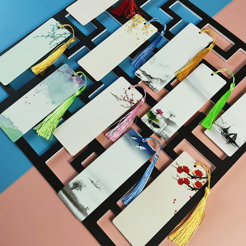 书签古典中国风精美小清新古风可手写字空白书法手绘学生用流苏穗子