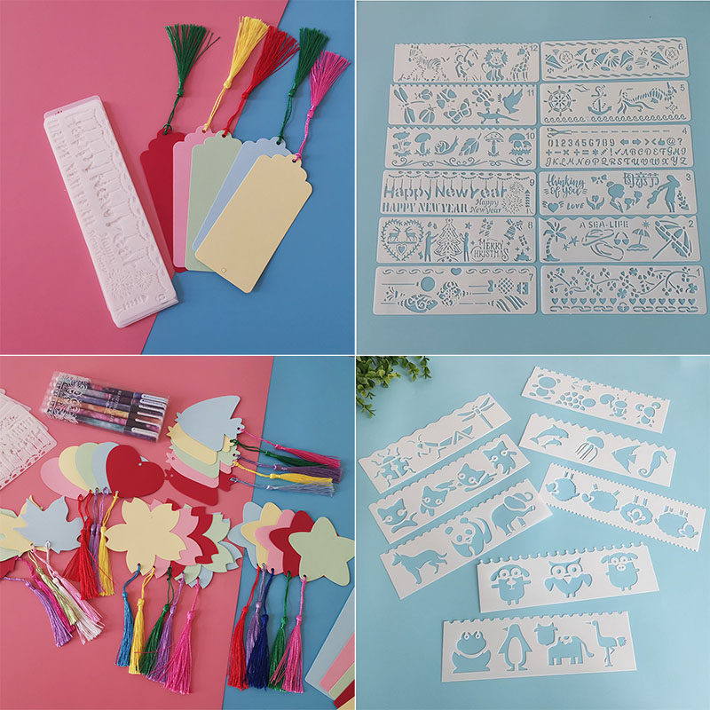 漂亮创意手工空白书签diy自制材料包小学生简约新年儿童节可写字幼儿园可爱卡通小清新手绘精美纸质许愿卡片