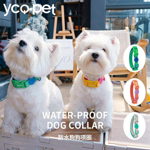 狗狗防水项圈脖圈狗项圈带牵引小型犬脖圈中型犬泰迪比熊脖圈
