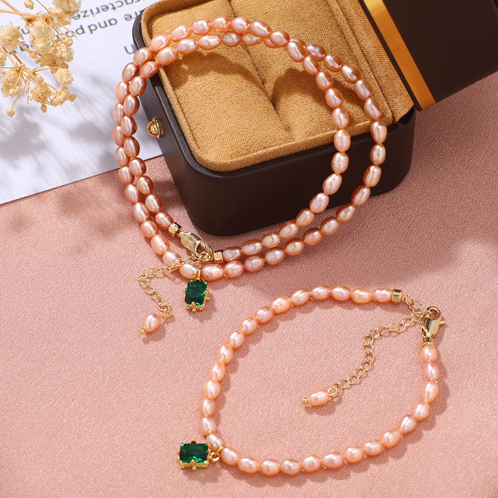 纯天然淡水珍珠手链项链镀真金