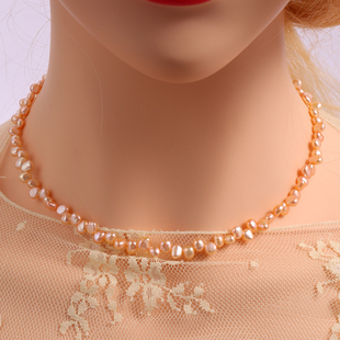 巴洛克强光珍珠锁骨颈链925银扣头纯天然高级气质复古时尚配45cm