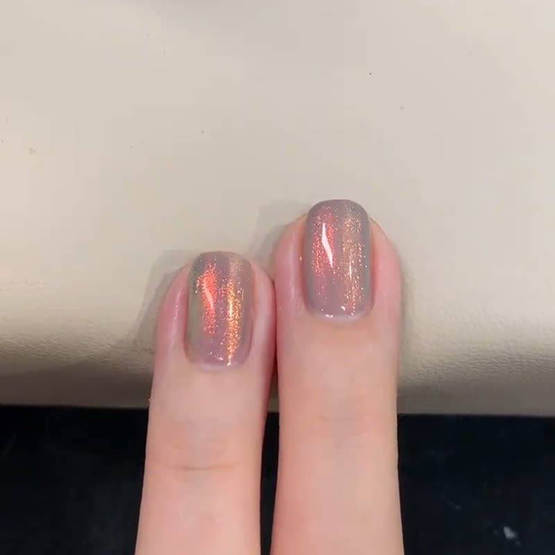 极简偏光烟紫高级感ins低饱和配色twomoons指甲油免烤快干美甲